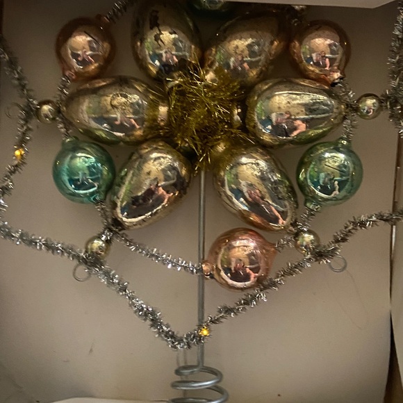 VTG TREE TOPPER LC Battery Light Up Tinsel Star Glass - Picture 2 of 5